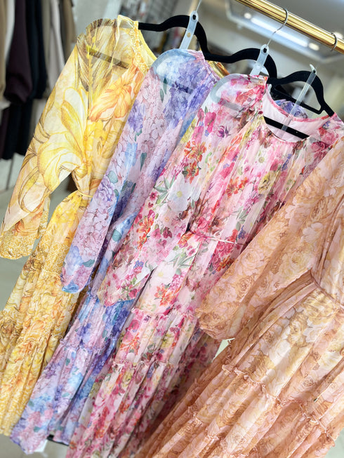 Long Sleeves Floral Maxi Dress